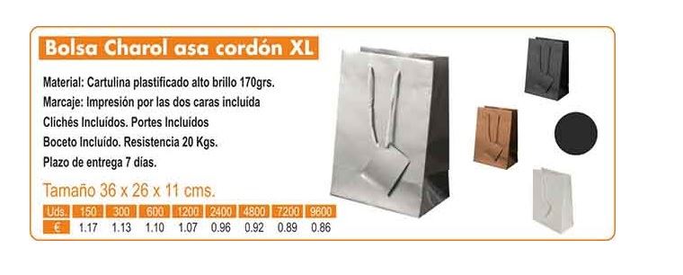 BOLSA DE CHAROL ASA CORDÓN XL BLANCA - Imagen 1