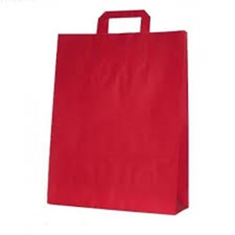 Bolsa de papel asa plana 32x41cms ROJA - Imagen 1