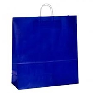 Bolsa de papel asa retorcida 18x24x8cms azul