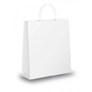 Bolsa de papel asa retorcida 18x24x8cms blanca
