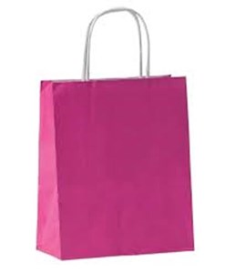 Bolsa de papel asa retorcida 18x24x8cms fucsia