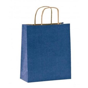 Bolsa de papel asa retorcida 24X32cms azul