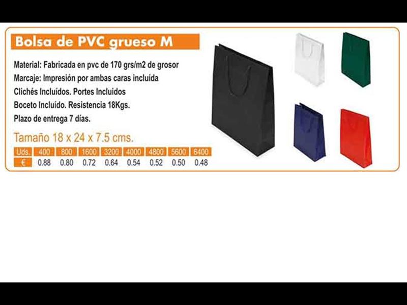 BOLSA DE PVC GRUESO M AZUL - Imagen 1