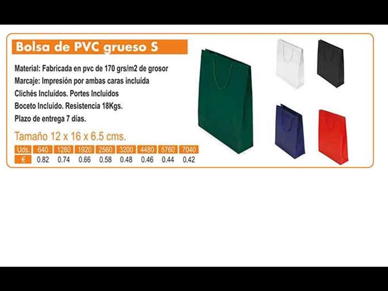 BOLSA DE PVC GRUESO S BLANCA - Imagen 1