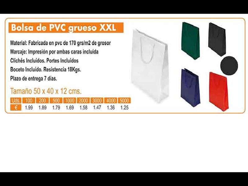 BOLSA DE PVC GRUESO XXL AZUL - Imagen 1