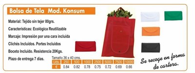 BOLSA DE TELA MODELO KONSUM