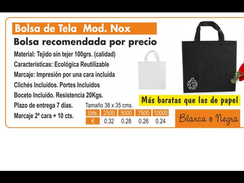 BOLSA DE TELA MODELO NOX 38X35CMS - Imagen 1