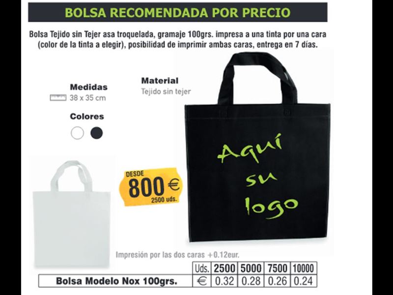 BOLSA DE TELA MODELO NOX 38X35CMS - Imagen 2