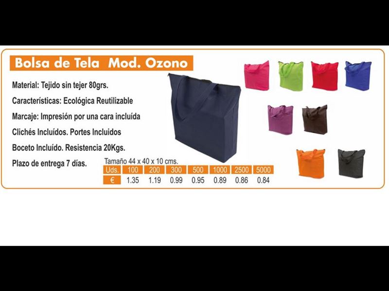 BOLSA DE TELA MODELO OZONO 44X40CMS LILA - Imagen 1