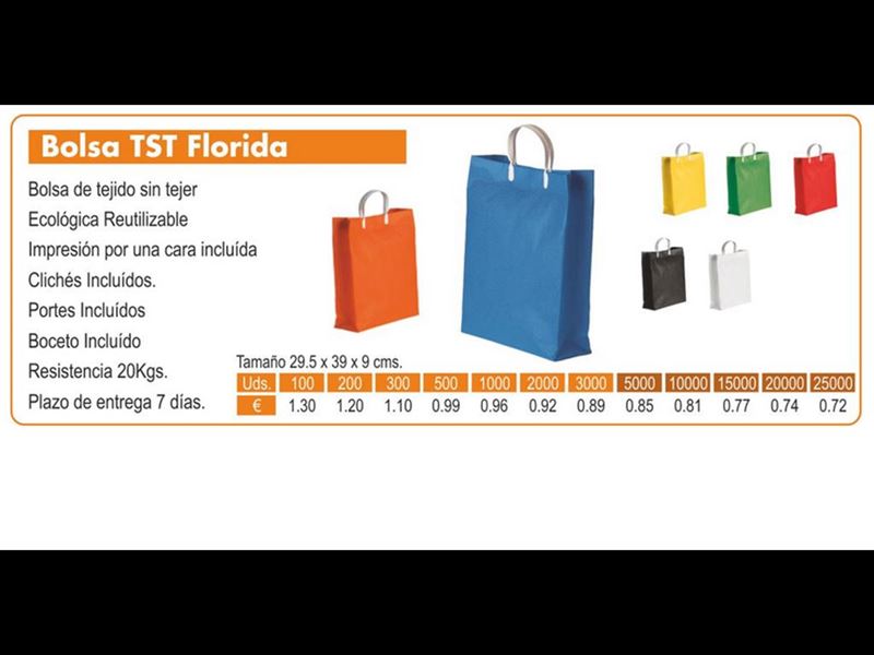 BOLSA DE TELA MODELO TST FLORIDA 29.5X39CMS NEGRA - Imagen 1