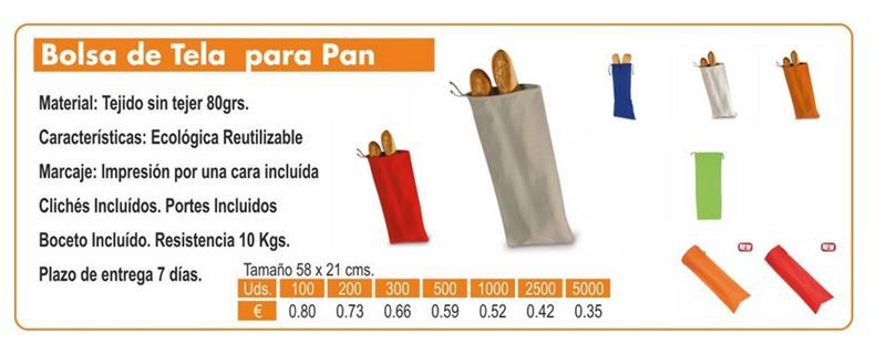 BOLSA DE TELA PARA PAN 58X21CMS BLANCA - Imagen 1