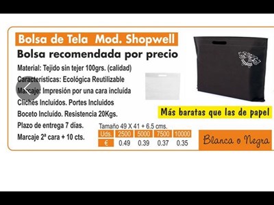 Bolsas de tela modelo shopwell