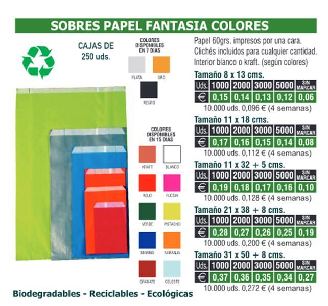 SOBRES PAPEL FANTASIA 8X13CMS BLANCO - Imagen 1